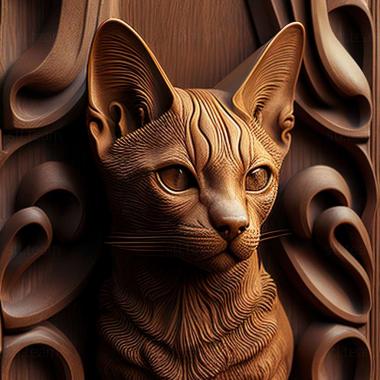3D модель Гаванская коричневая кошка (STL)